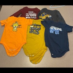 Garanimals Kids Bodysuits - Red, Orange, Yellow, Blue, Gray